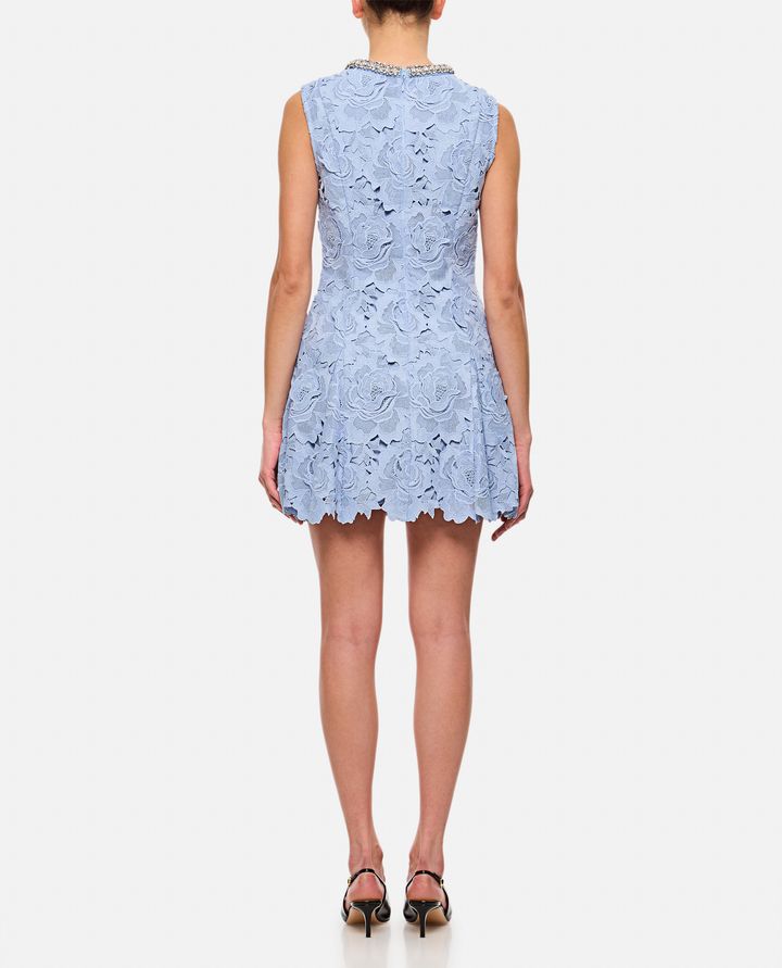 Self-Portrait - BLUE FLOWER LACE MINI DRESS_3