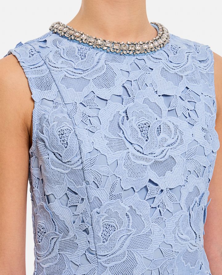 Self-Portrait - BLUE FLOWER LACE MINI DRESS_4
