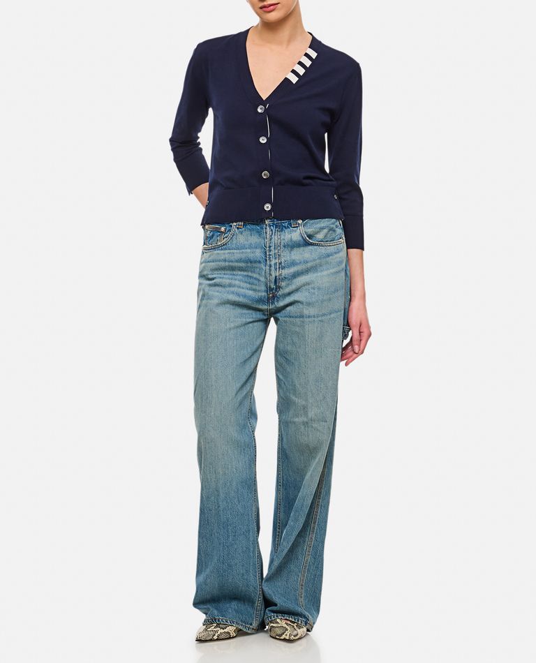 Thom Browne Cotton 4-bar Card In Blue