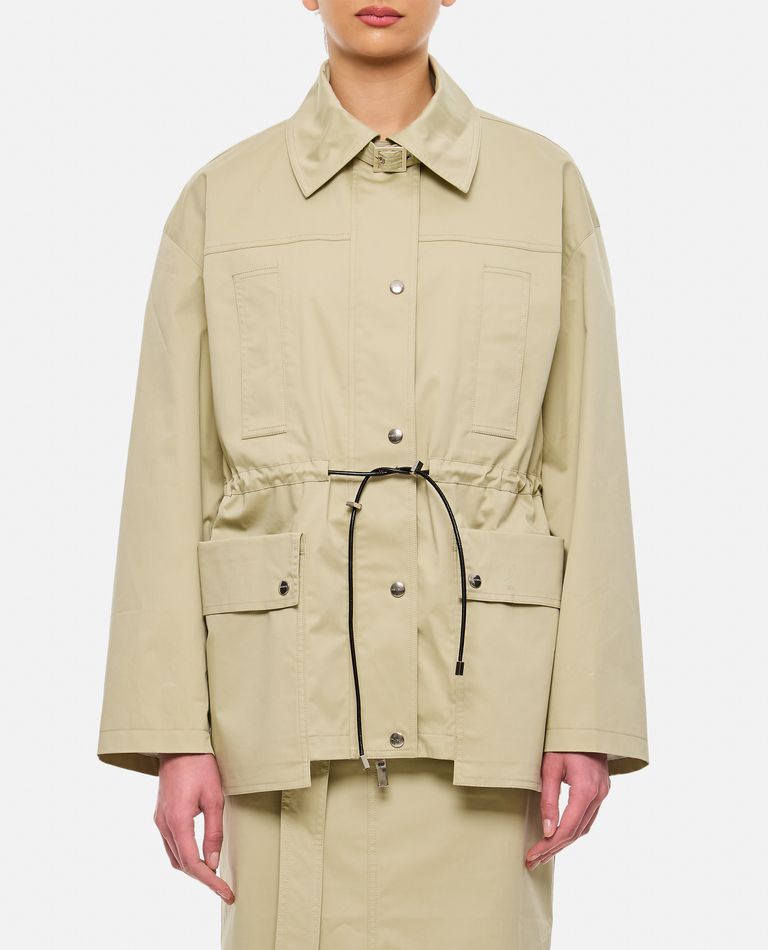 Halfboy Biege Parka With Drawstring Waist In Grey