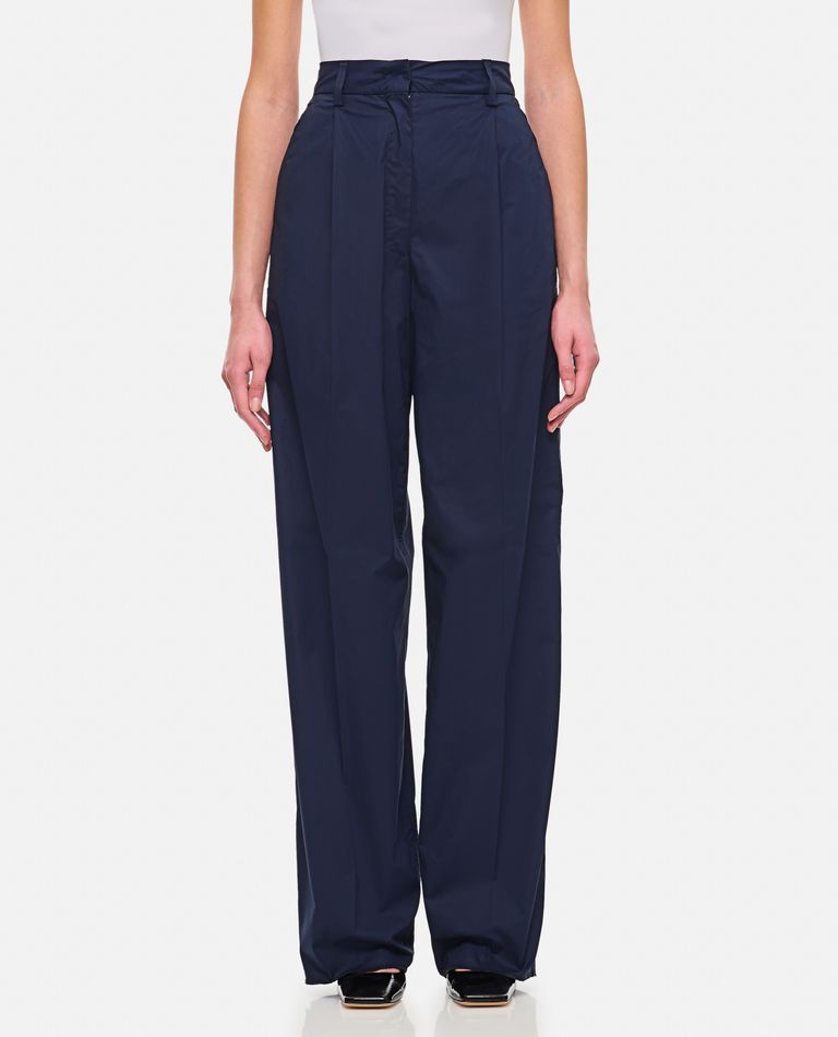 The Latest Blue Axel Popeline High-waisted Wide-leg Trousers In Blue
