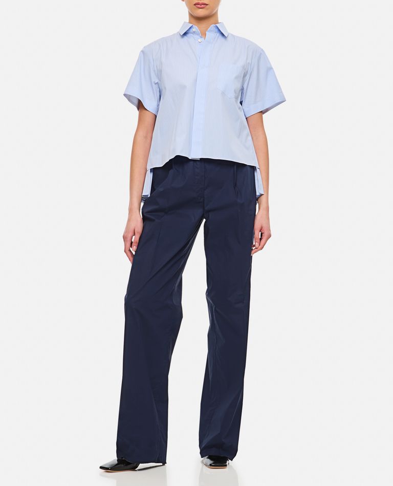 The Latest Blue Axel Popeline High-waisted Wide-leg Trousers In Blue