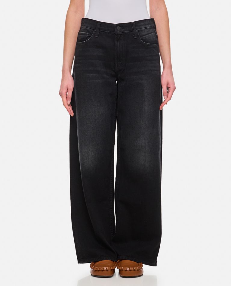Mother The Spinner Zip Sneak Jeans In Black