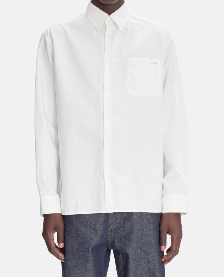 Apc A.p.c. Surchemise Basile Brodee Poitrine In White