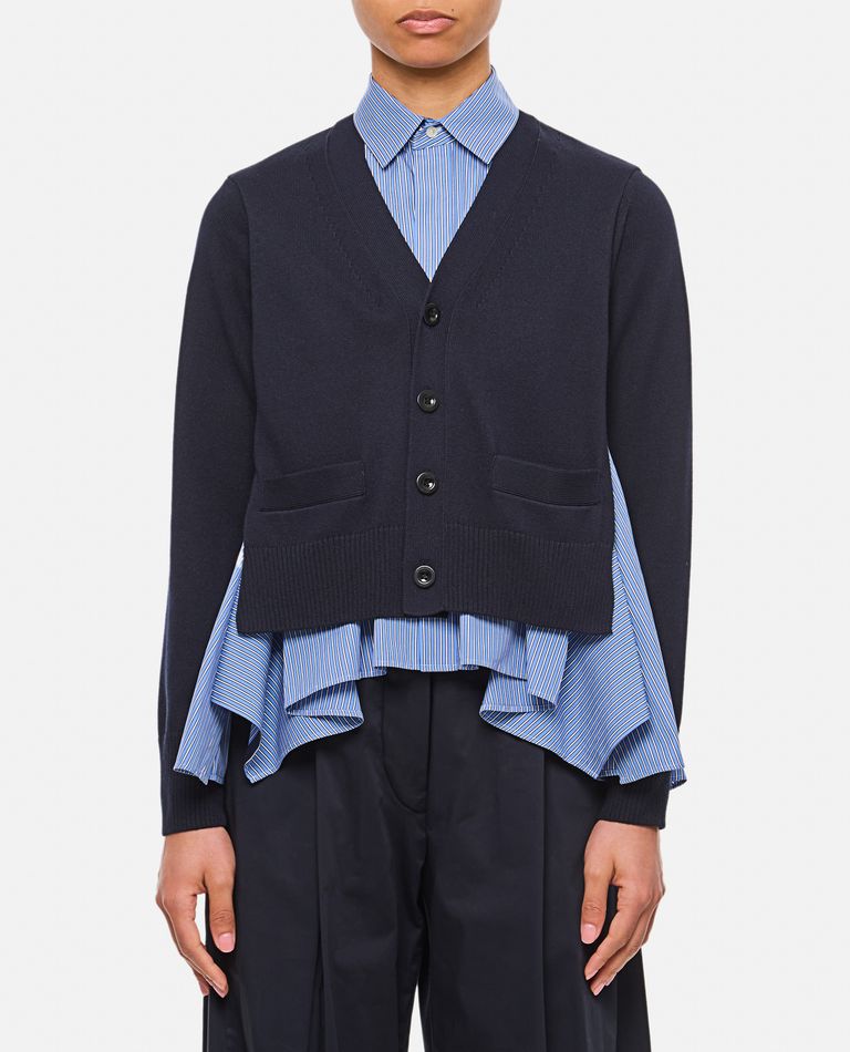 Shop Sacai Cardigan In Blue
