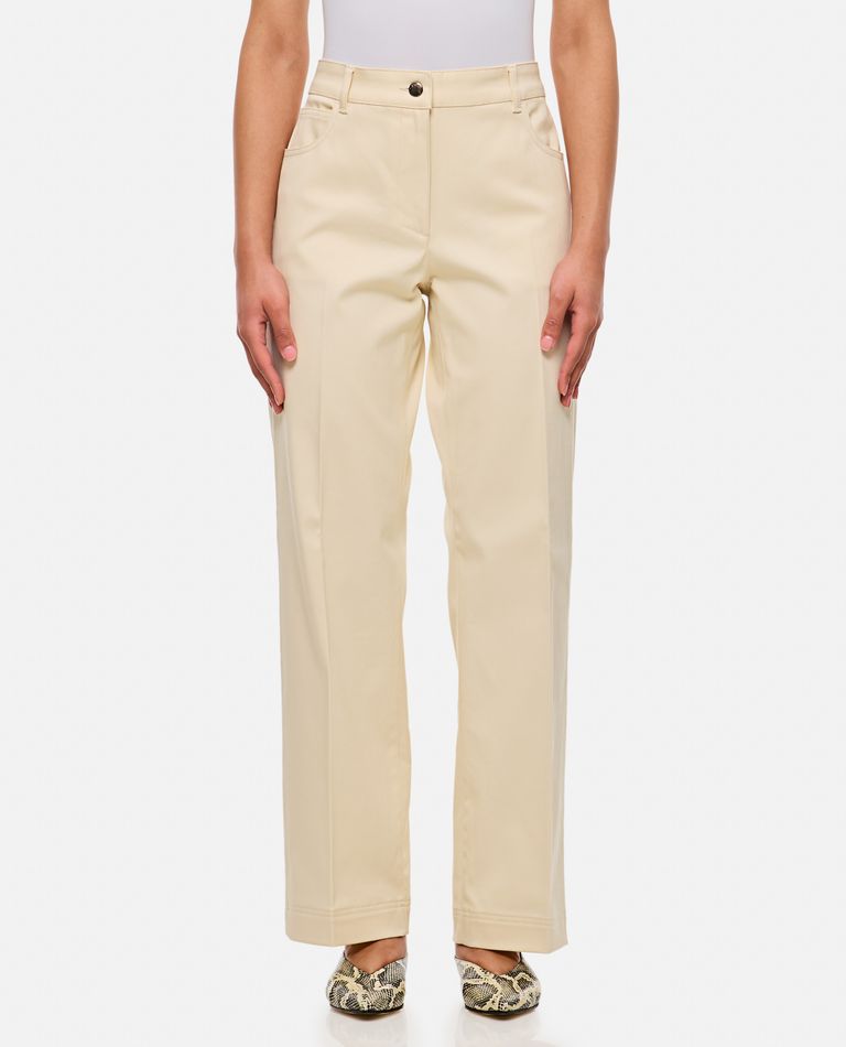 Moncler Sport Trousers With Patch And Elastic Ankle Cuffs In White