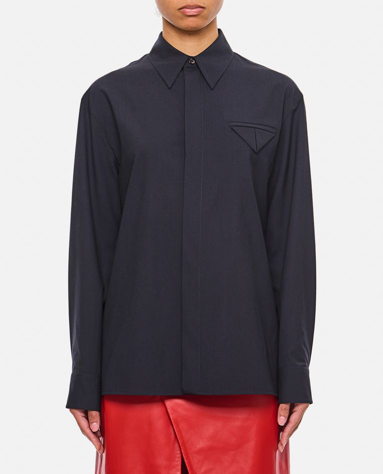 Bottega Veneta Classic Shirt In Blue