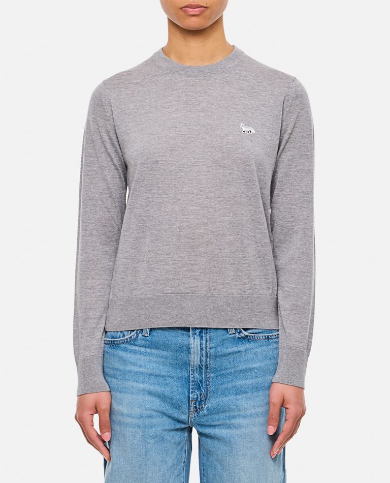 Shop Maison Kitsuné Baby Fox Sweater In Grey