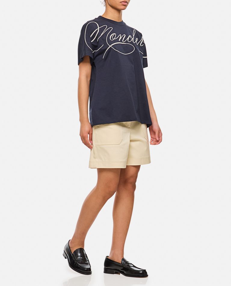 Moncler Navy Blue Crewneck T-shirt In Blue