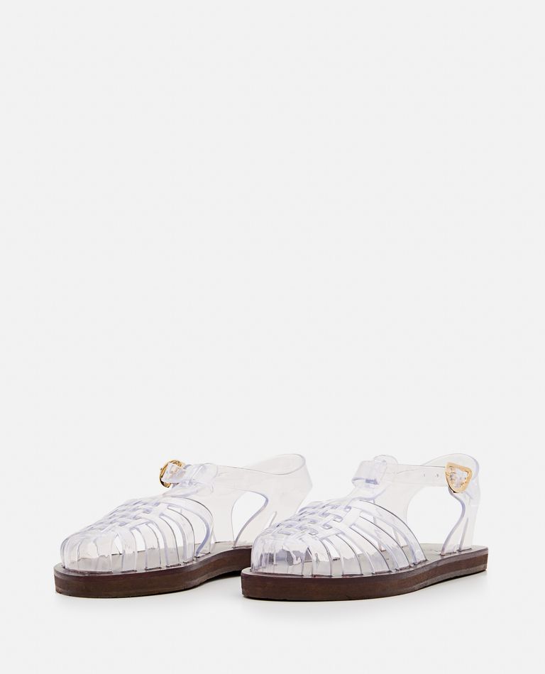 Ancient Greek Sandals Womens Homeria Fisherman Flat Leather And Jelly In Transparent