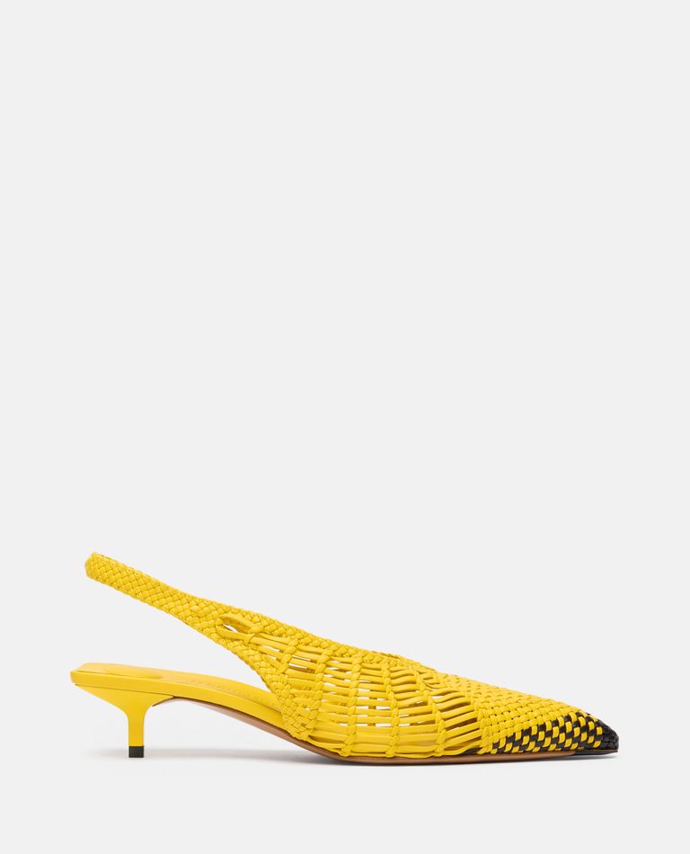 Jacquemus Cubisto Banane Pointed Toe Slingback Pump In Yellow