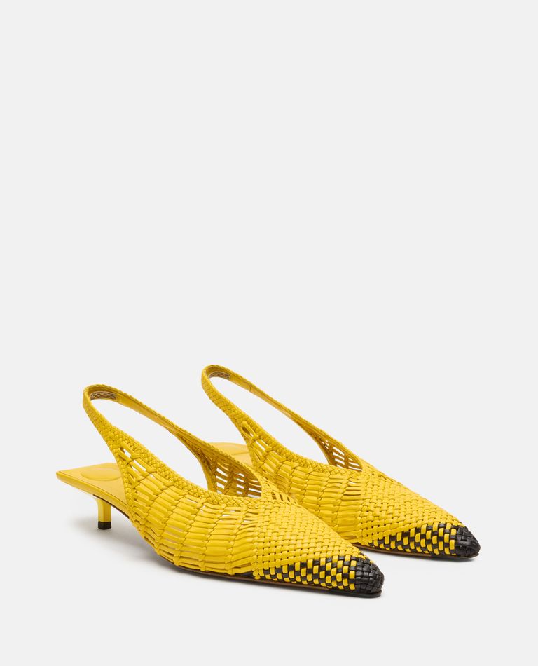 Jacquemus Cubisto Banane Pointed Toe Slingback Pump In Yellow