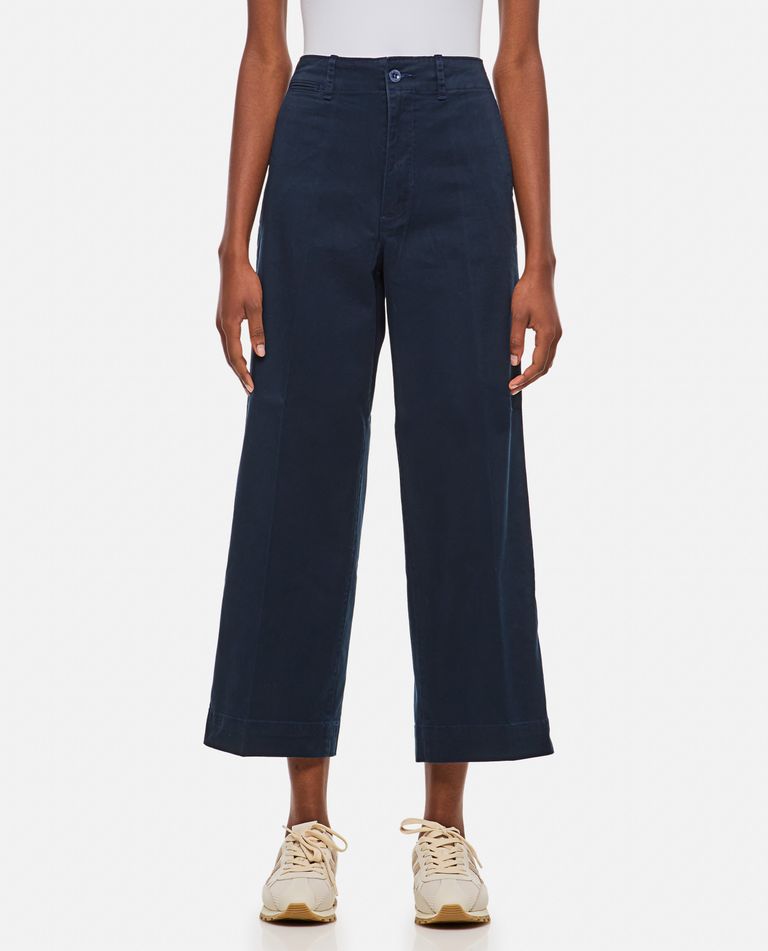 Polo Ralph Lauren Cropped Flat Pant In Blue