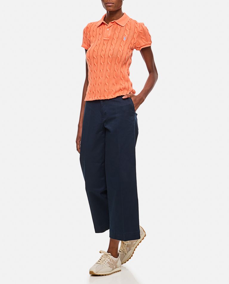 Polo Ralph Lauren Cropped Flat Pant In Blue