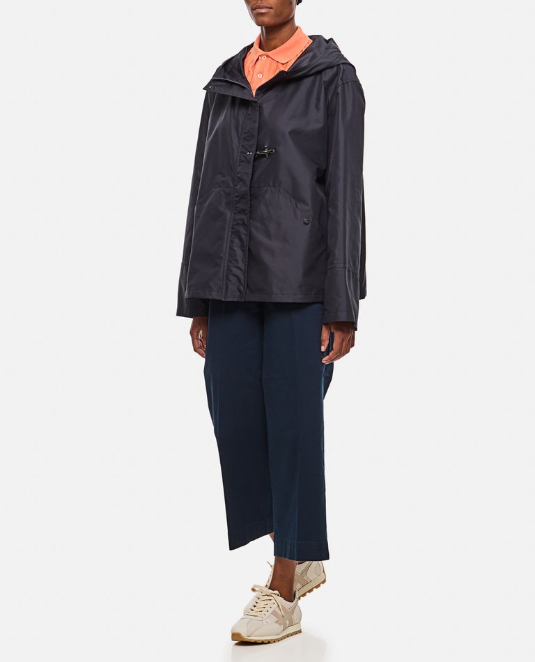 Fay Short Parka With Hood In Blue
