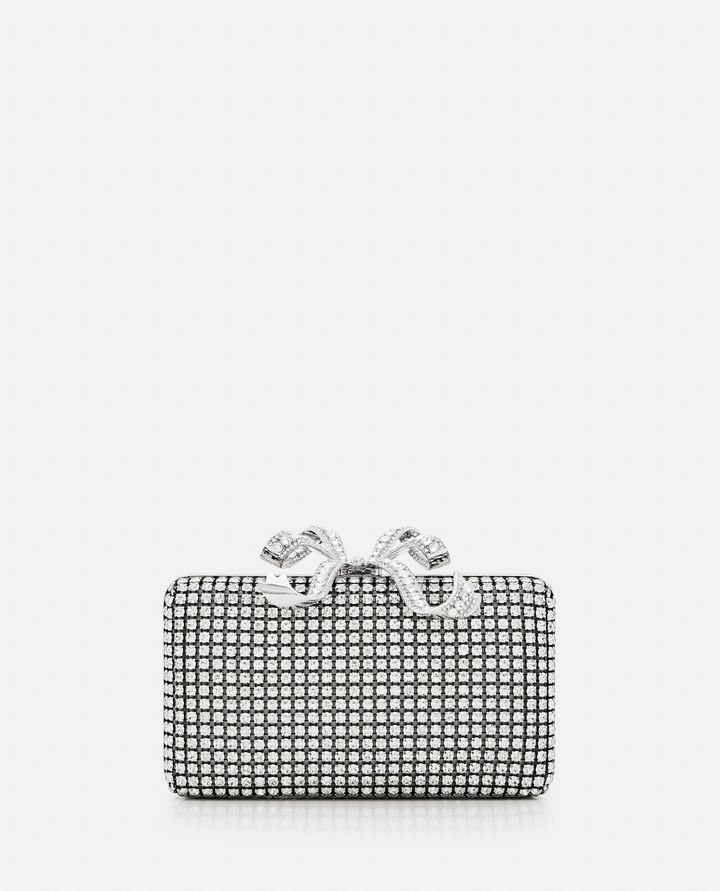 Self-Portrait - SILVER CRYSTAL BOX CLUTCH_1