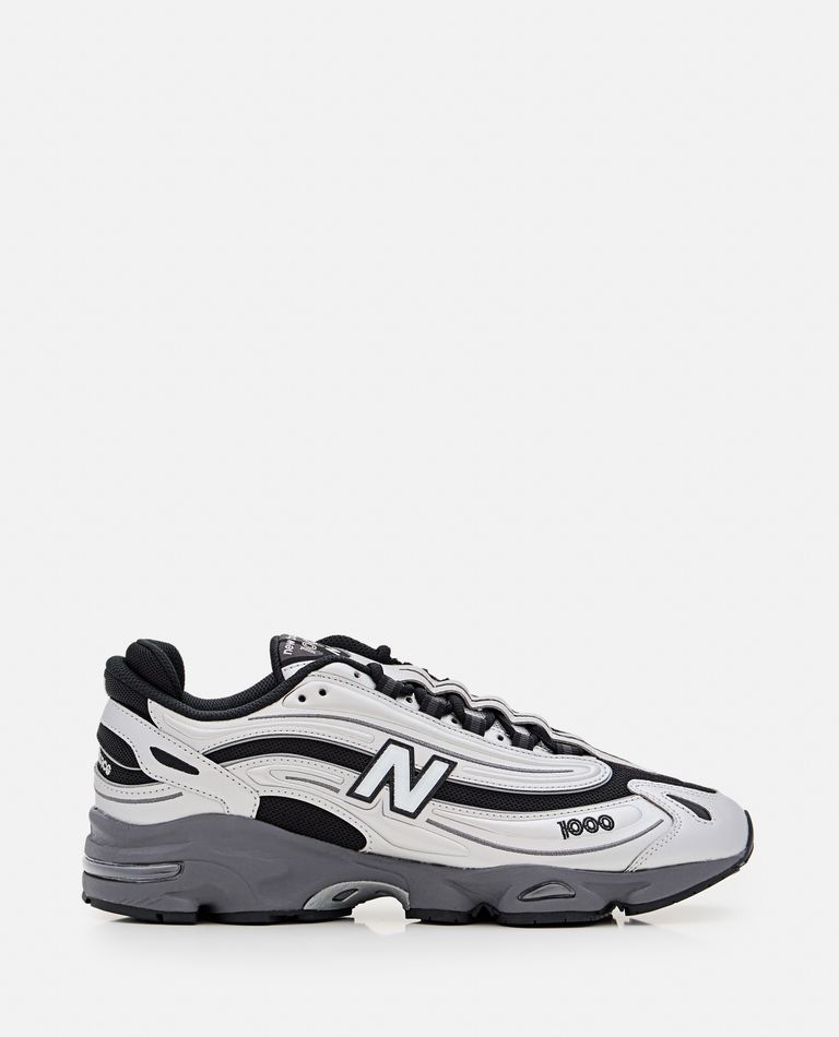 New Balance Mens Silver Metallic Green 1000 Metallic Mixed-material Trainers In Grey
