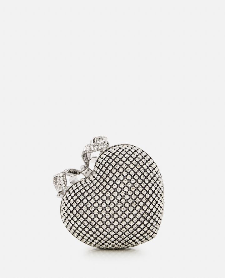 Self-Portrait - HEART CLUTCH WITH RHINESTONES_4