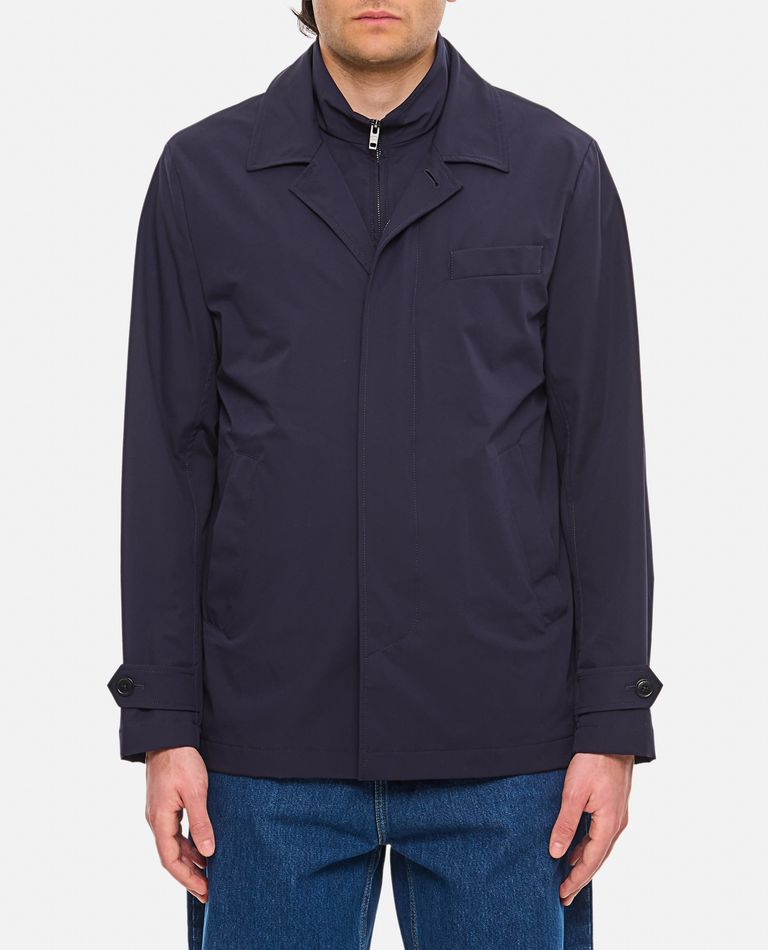 Fay Black Giacconi Jacket With Modern Fit In Blue