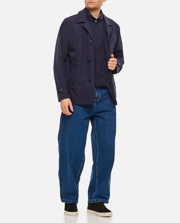 Fay Black Giacconi Jacket With Modern Fit In Blue