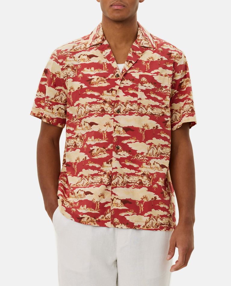 Les Deux Lesley Ruins Aop Short Sleeves Shirt In Multicolor