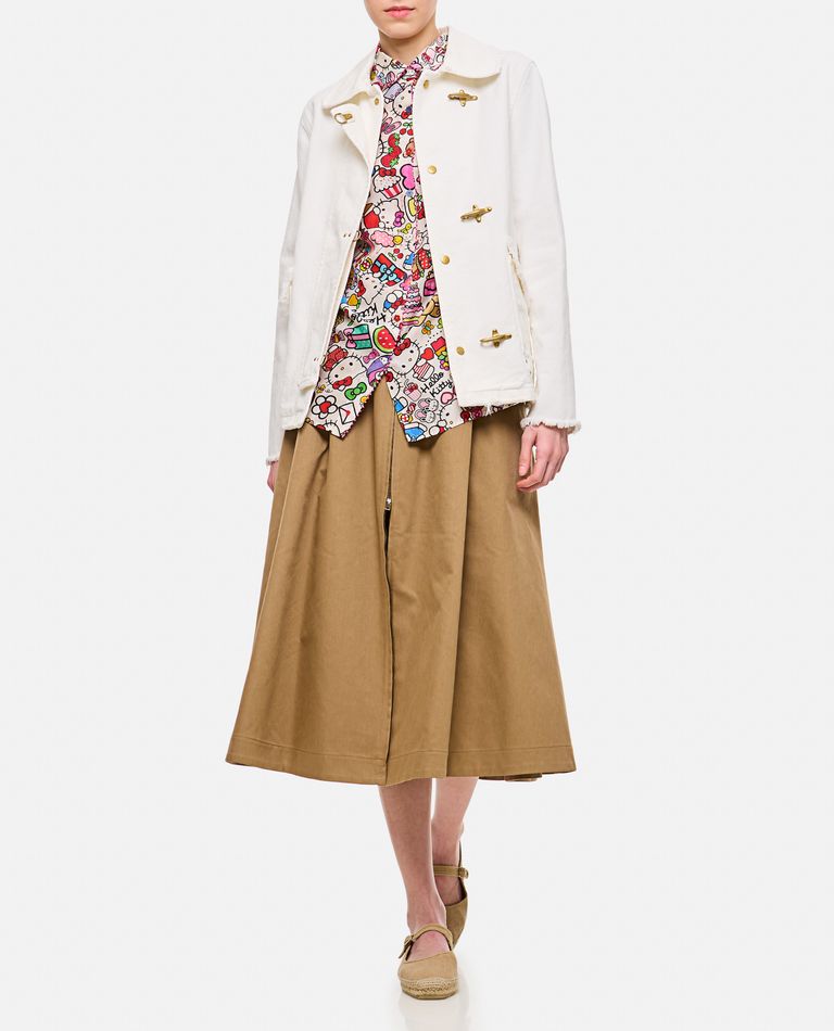 Fay Classic White Jacket With Collar And Gold-tone Hardware In White