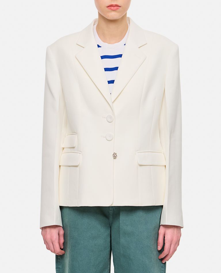 Wales Bonner Classic Fitted Jacket With Cut-outs In White