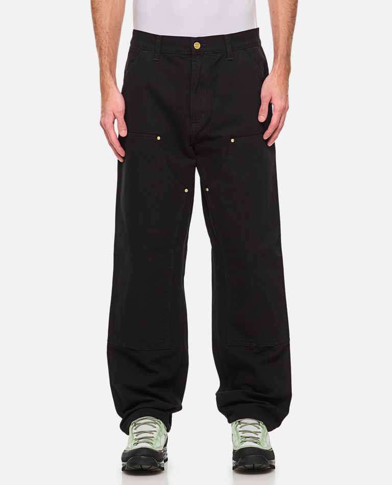 Carhartt Double Knee Straight-leg Cotton-canvas Carpenter Trousers In Black