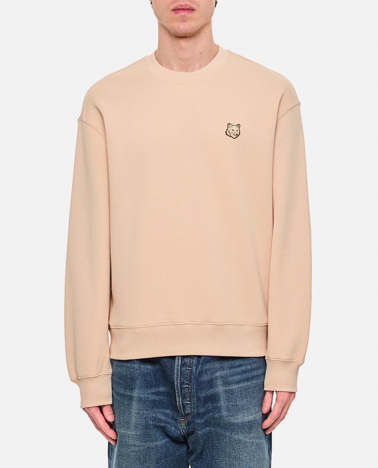 Maison Kitsuné Orange Fox Head Sweatshirt In Beige