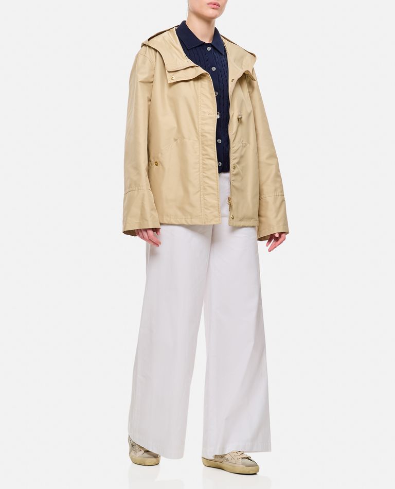 Fay Parka Corto Con Cappuccio Sfoderato Jacket In Beige