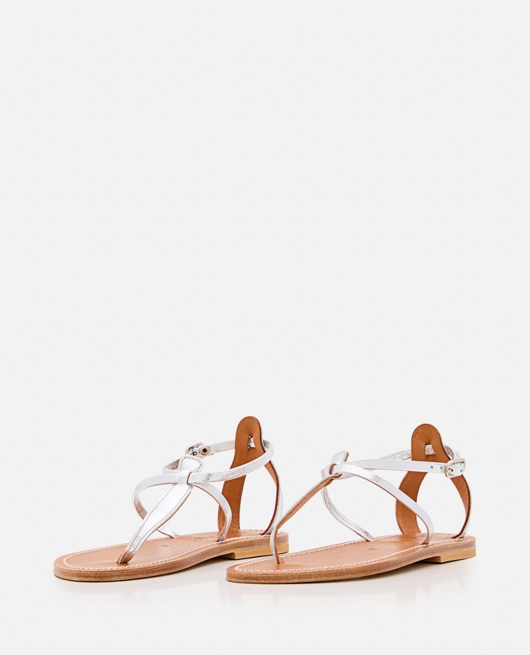 Kjacques K Jacques St Tropez Buffon Leather Sandal In Silver