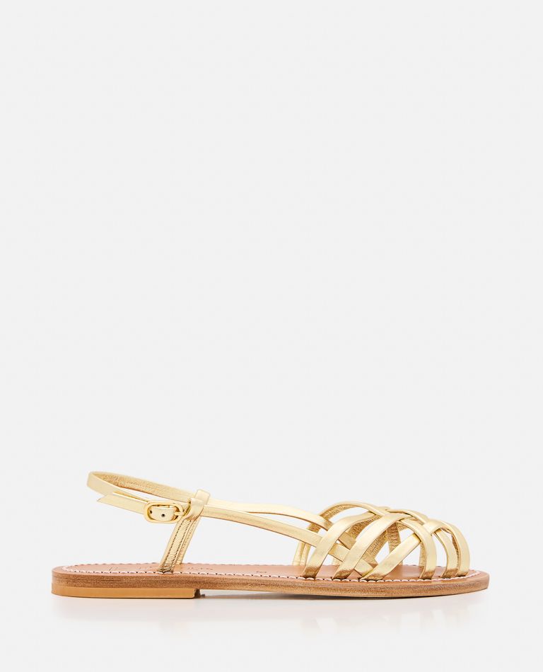 Kjacques K Jacques St Tropez Delly Leather Sandal In Silver