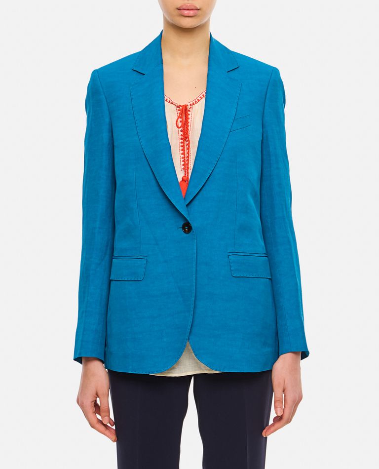 Alberto Biani Tailored Blue Jacket With Notched Lapel In Blue