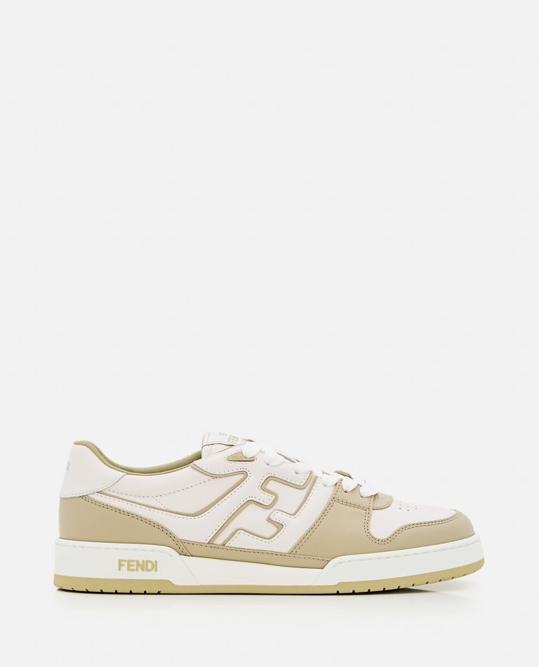 Fendi Leather Sneakers With Ff Lateral Logo In White