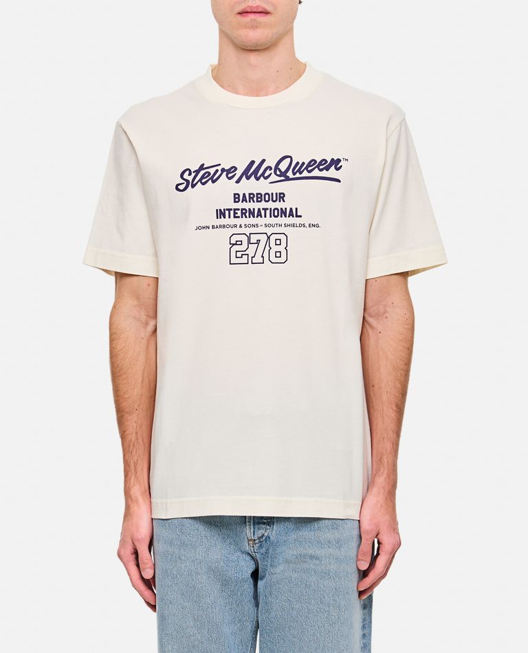 Shop Barbour International T-shirt In White