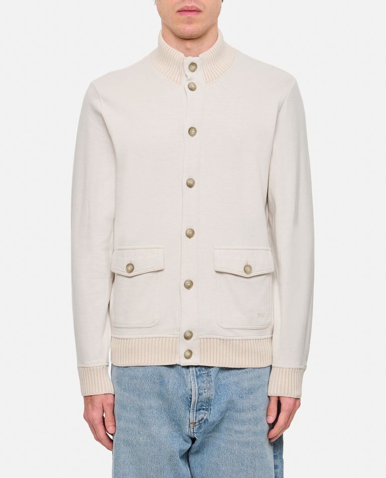 Shop Fay Bomber Jacket In Beige