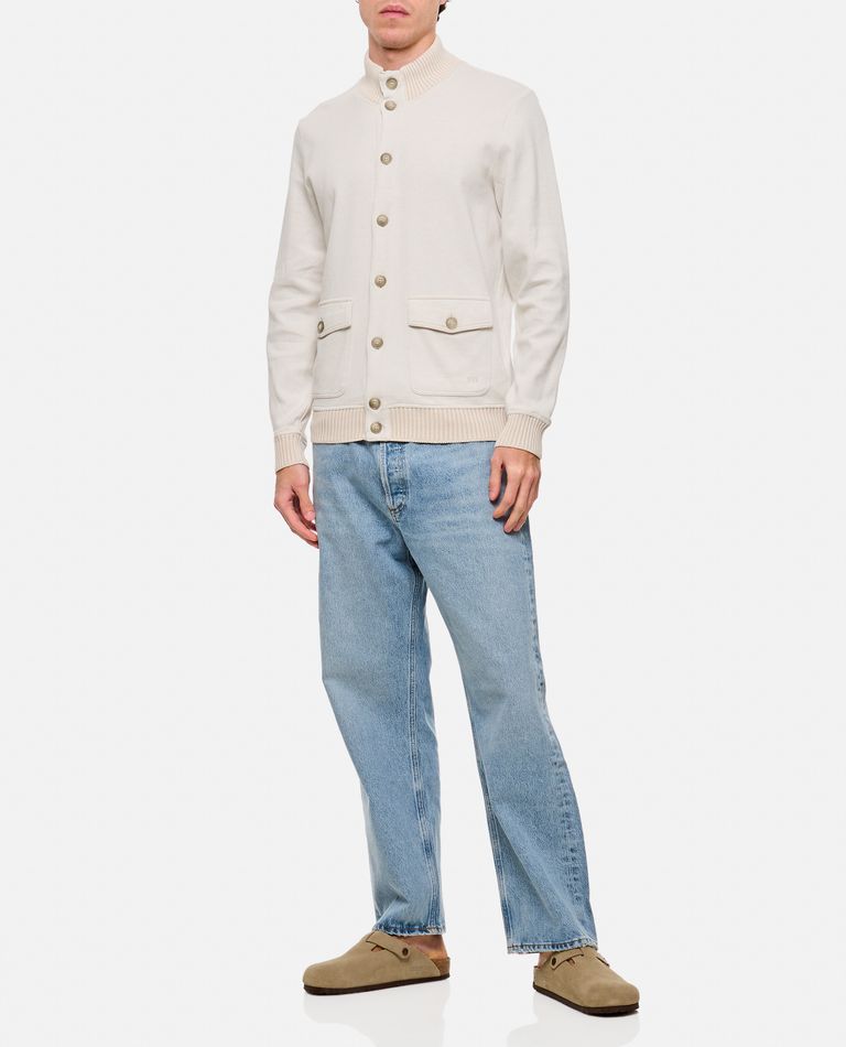 Shop Fay Bomber Jacket In Beige