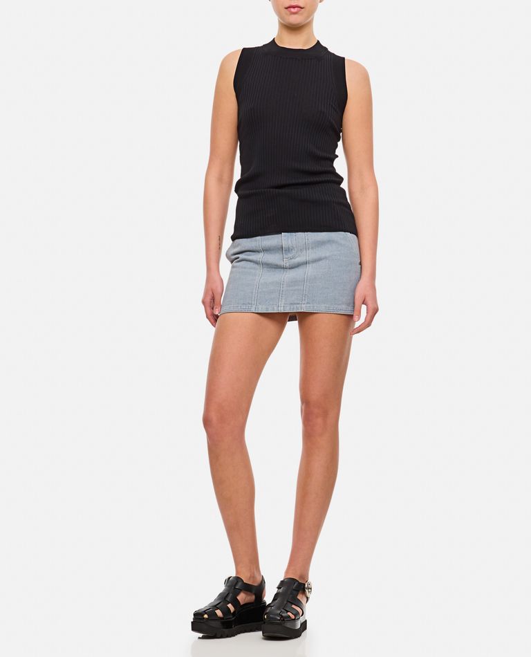 Sportmax Ribbed Knit Top With Crew Neckline In Black