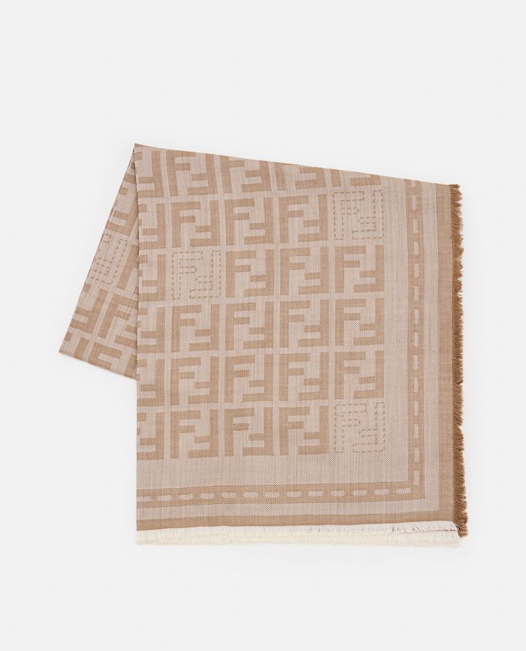FENDI PRINTED DENIM SHAWL