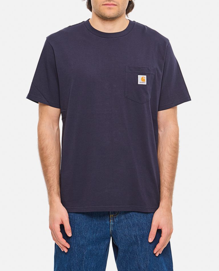 Carhartt Short Sleeve Pocket T Shirt Dark Navy In Blue