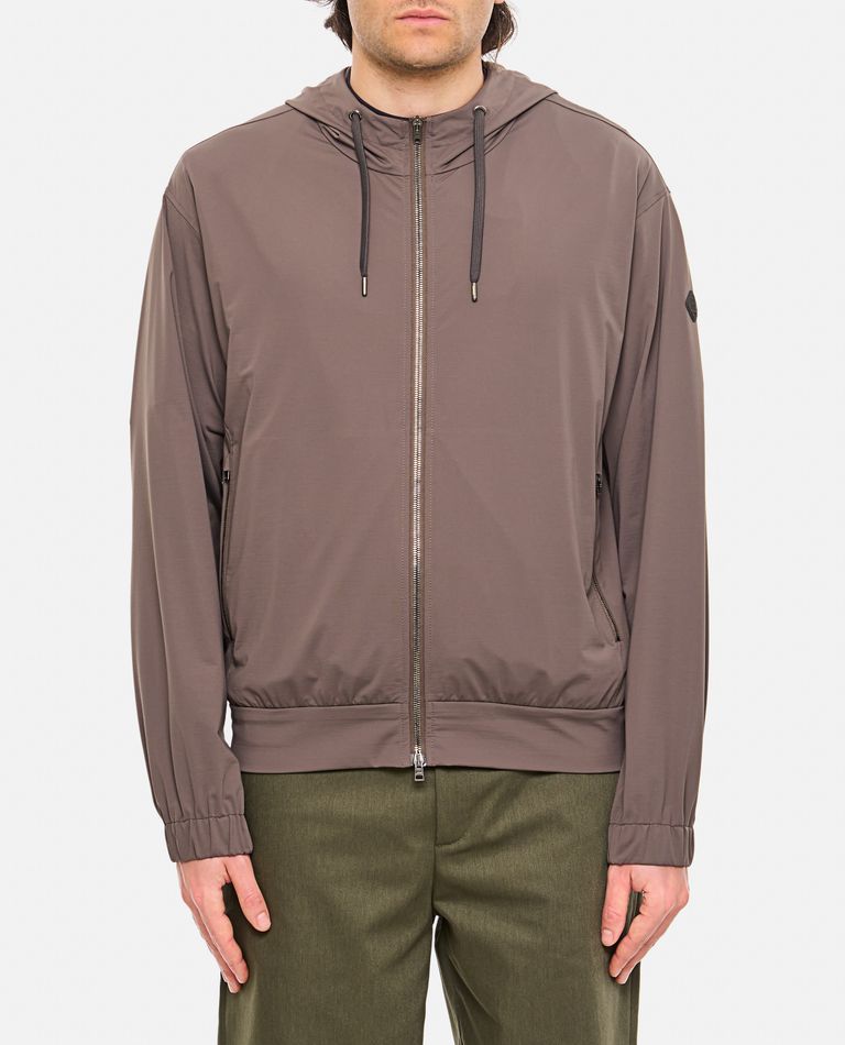 Herno Hooded Sweatshirt With Zip In Beige