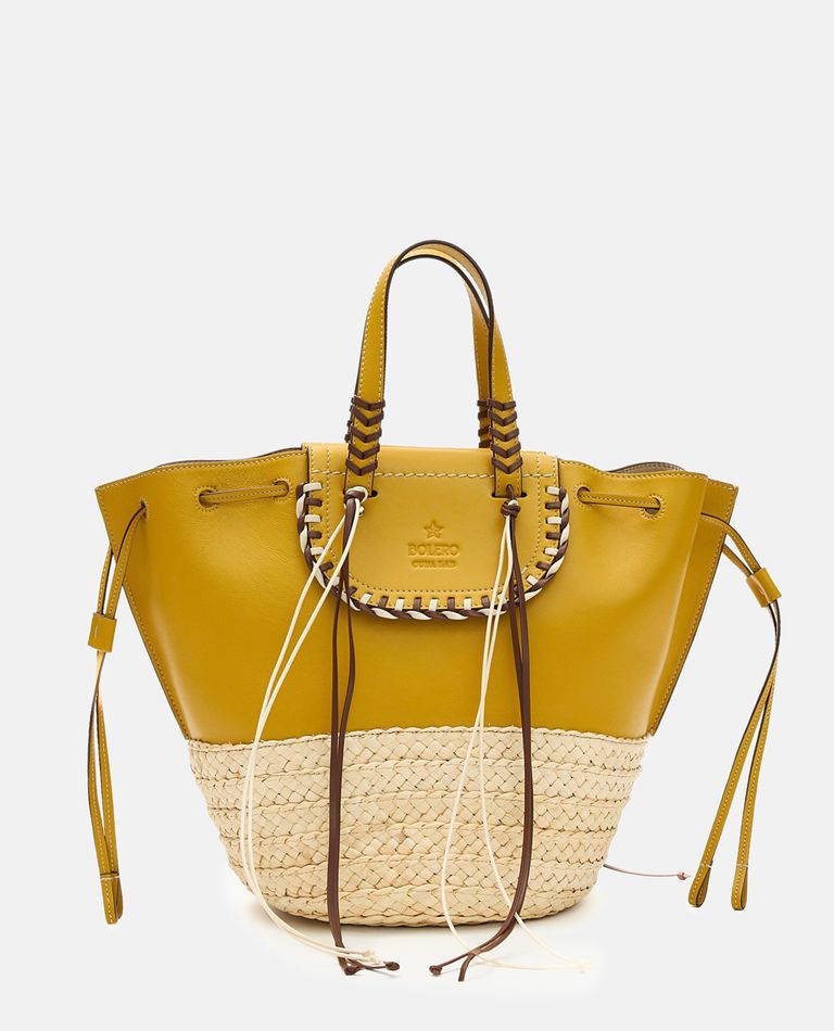 Cuba Lab Bolero Leather Tote Bag In Yellow