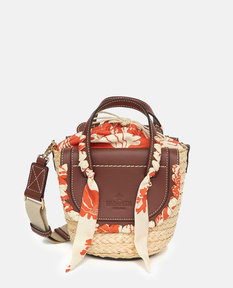 Cuba Lab Habanera Mini Tote In Beige Raffia In Brown