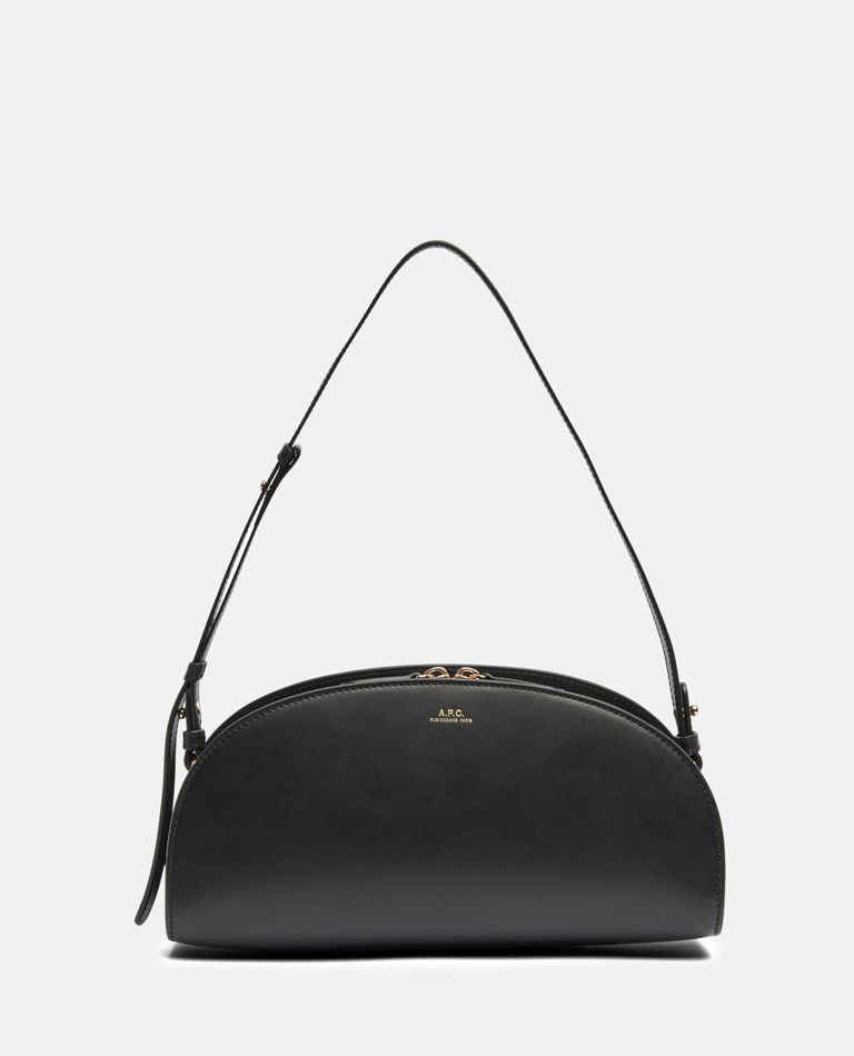 Apc Mini Demi-lune Structured Shoulder Handbag In Black