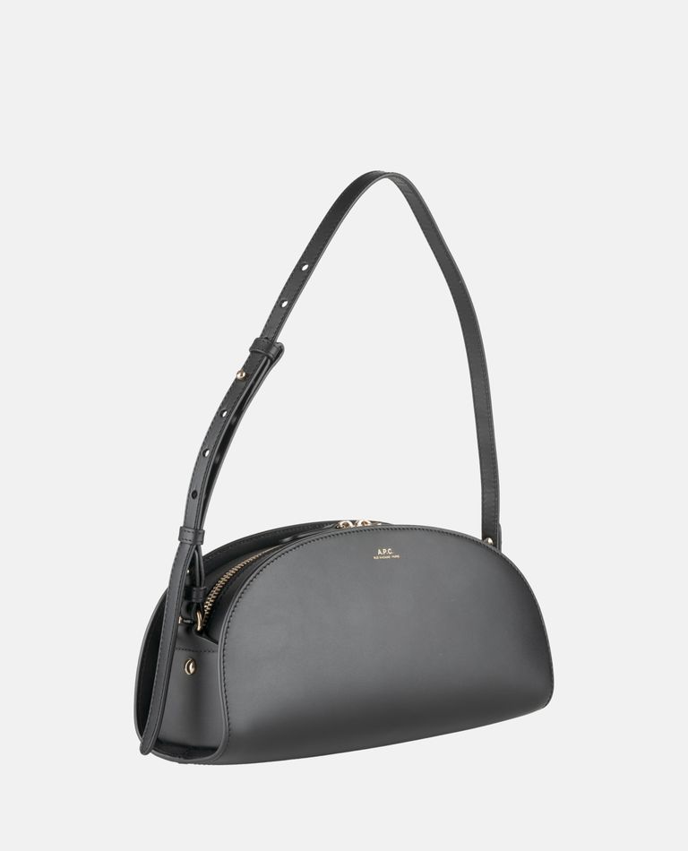 Apc Mini Demi-lune Structured Shoulder Handbag In Black