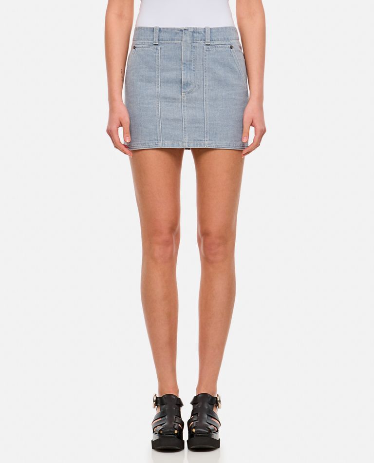 Shop Fendi Mini Skirt In Grey