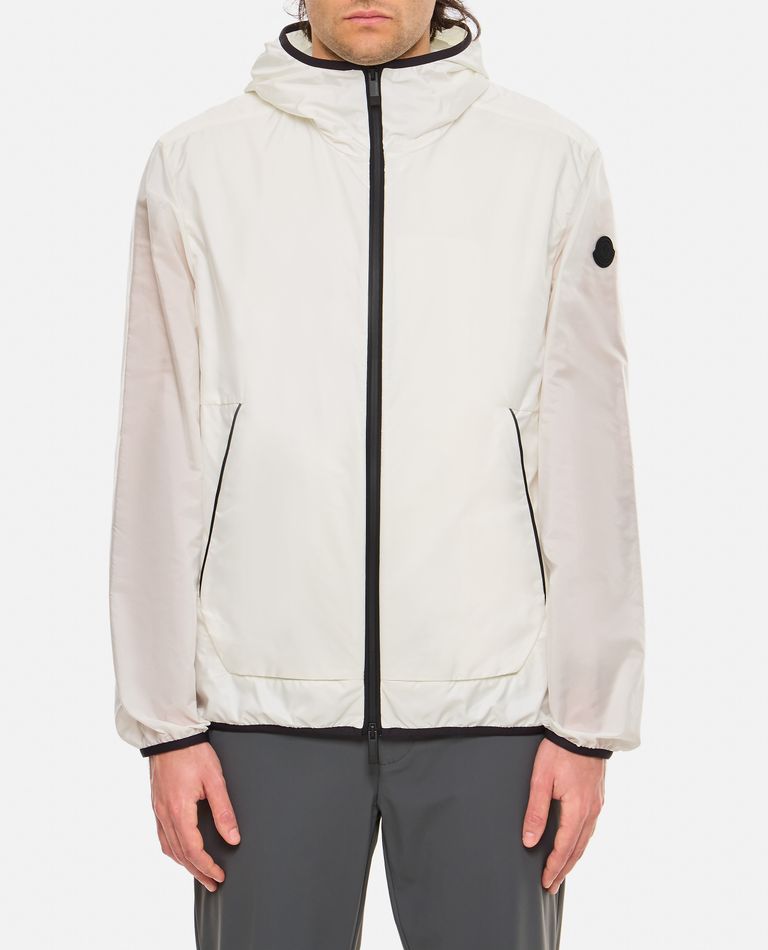 Moncler White Grainer Hooded Windbreaker Jacket In White