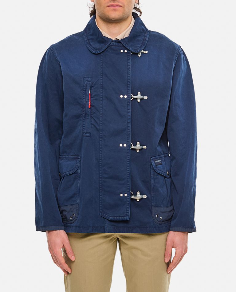 Fay Relaxed-fit Jacket With Button-up Front In Blue