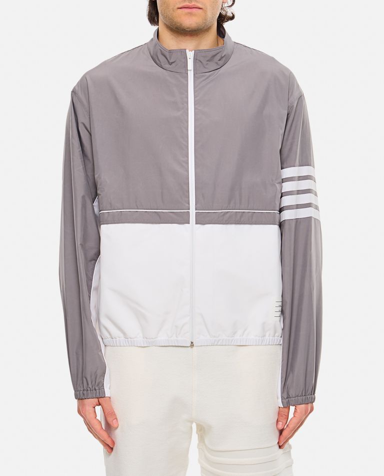 Thom Browne Two-tone Polyester Windbreaker In Grey