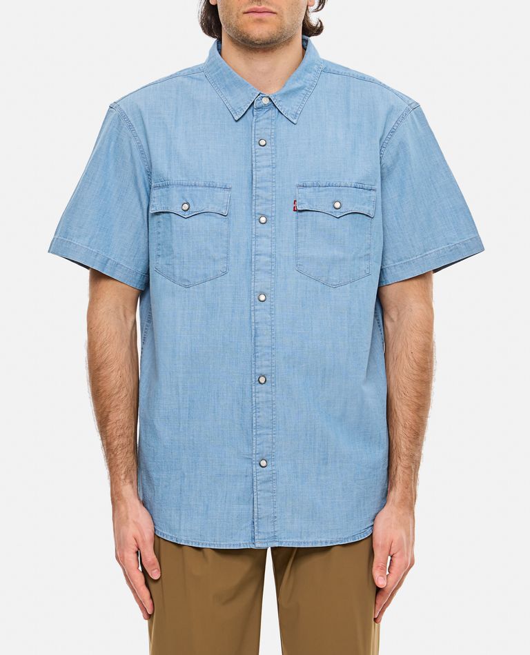 Levi Strauss & Co Short Sleeves Relaxed Fit Western In Sky Blue